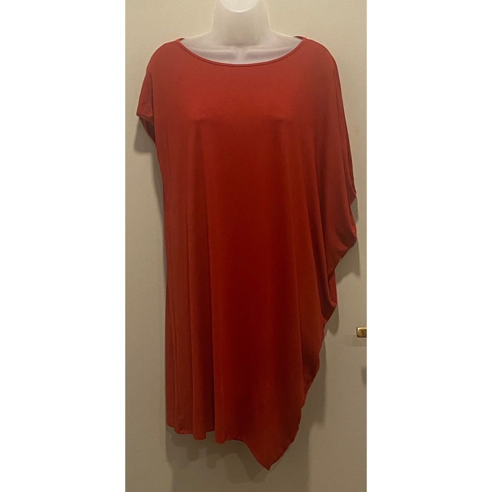Eileen Fisher Dress asymmetrical size PM maroon color